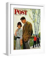 "Mocking Romance" Saturday Evening Post Cover, March 31, 1951-George Hughes-Framed Giclee Print