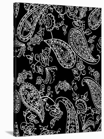 Mod Paisley Black-Jyotsna Warikoo-Stretched Canvas