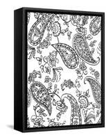Mod Paisley Whie-Jyotsna Warikoo-Framed Stretched Canvas