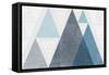 Mod Triangles I Blue-Michael Mullan-Framed Stretched Canvas
