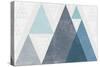 Mod Triangles I Blue-Michael Mullan-Stretched Canvas