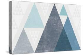 Mod Triangles I Blue-Michael Mullan-Stretched Canvas