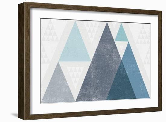 Mod Triangles I Blue-Michael Mullan-Framed Art Print