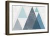 Mod Triangles I Blue-Michael Mullan-Framed Art Print
