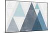 Mod Triangles I Blue-Michael Mullan-Mounted Art Print