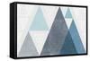 Mod Triangles I Blue-Michael Mullan-Framed Stretched Canvas