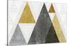 Mod Triangles I Gold-Michael Mullan-Stretched Canvas