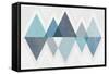 Mod Triangles II Blue-Michael Mullan-Framed Stretched Canvas