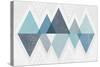 Mod Triangles II Blue-Michael Mullan-Stretched Canvas