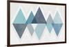 Mod Triangles II Blue-Michael Mullan-Framed Art Print