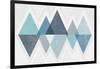 Mod Triangles II Blue-Michael Mullan-Framed Art Print