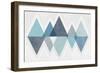 Mod Triangles II Blue-Michael Mullan-Framed Art Print