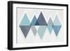 Mod Triangles II Blue-Michael Mullan-Framed Art Print