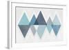 Mod Triangles II Blue-Michael Mullan-Framed Art Print