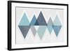 Mod Triangles II Blue-Michael Mullan-Framed Art Print