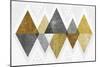 Mod Triangles II Gold-Michael Mullan-Mounted Art Print