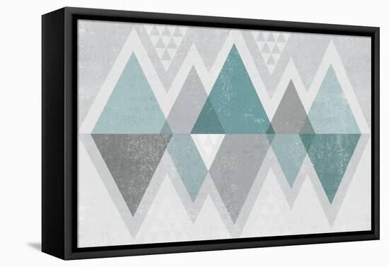Mod Triangles II Grey-Michael Mullan-Framed Stretched Canvas
