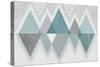 Mod Triangles II Grey-Michael Mullan-Stretched Canvas