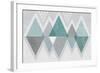 Mod Triangles II Grey-Michael Mullan-Framed Art Print