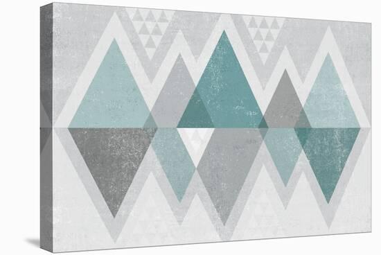 Mod Triangles II Grey-Michael Mullan-Stretched Canvas