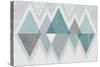 Mod Triangles II Grey-Michael Mullan-Stretched Canvas
