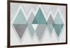 Mod Triangles II Grey-Michael Mullan-Framed Art Print