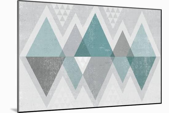 Mod Triangles II Grey-Michael Mullan-Mounted Art Print