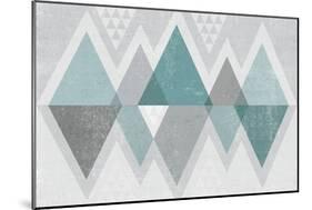 Mod Triangles II Grey-Michael Mullan-Mounted Art Print