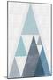 Mod Triangles III Blue-Michael Mullan-Mounted Art Print