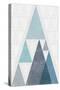 Mod Triangles III Blue-Michael Mullan-Stretched Canvas