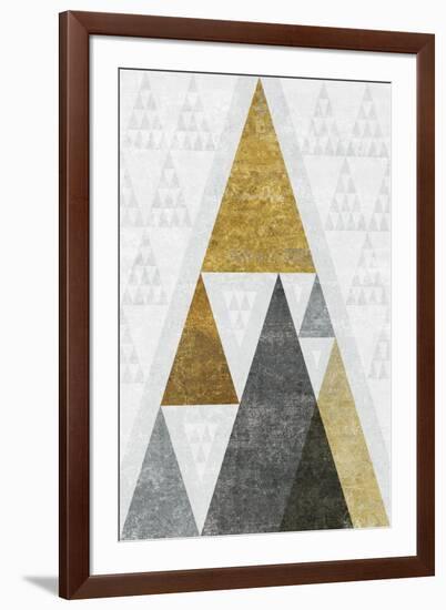 Mod Triangles III Gold-Michael Mullan-Framed Art Print