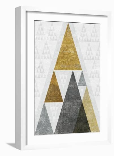 Mod Triangles III Gold-Michael Mullan-Framed Art Print