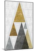 Mod Triangles III Gold-Michael Mullan-Mounted Art Print