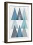 Mod Triangles IV Blue-Michael Mullan-Framed Art Print