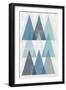 Mod Triangles IV Blue-Michael Mullan-Framed Art Print