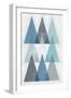 Mod Triangles IV Blue-Michael Mullan-Framed Art Print