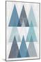 Mod Triangles IV Blue-Michael Mullan-Mounted Art Print