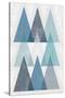 Mod Triangles IV Blue-Michael Mullan-Stretched Canvas