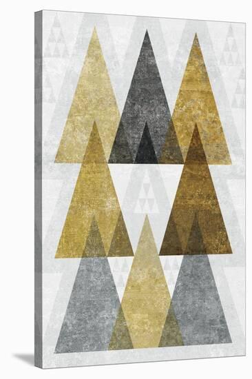Mod Triangles IV Gold-Michael Mullan-Stretched Canvas