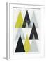 Mod Triangles IV Yellow Black-Michael Mullan-Framed Art Print