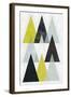 Mod Triangles IV Yellow Black-Michael Mullan-Framed Art Print