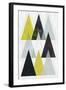 Mod Triangles IV Yellow Black-Michael Mullan-Framed Art Print