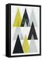 Mod Triangles IV Yellow Black-Michael Mullan-Framed Stretched Canvas