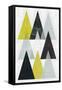 Mod Triangles IV Yellow Black-Michael Mullan-Framed Stretched Canvas