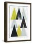 Mod Triangles IV Yellow Black-Michael Mullan-Framed Art Print