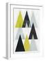 Mod Triangles IV Yellow Black-Michael Mullan-Framed Art Print