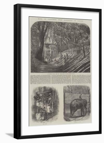 Mode of Capturing Wild Elephants in Ceylon-null-Framed Giclee Print