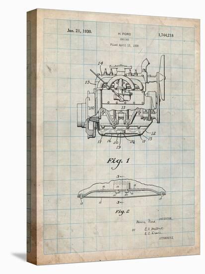 Model a Ford Pickup Truck Engine-Cole Borders-Stretched Canvas