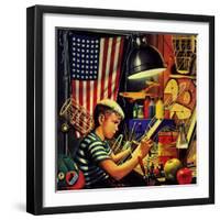 "Model Airplanes," December 9, 1944-Stevan Dohanos-Framed Giclee Print