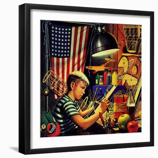 "Model Airplanes," December 9, 1944-Stevan Dohanos-Framed Giclee Print